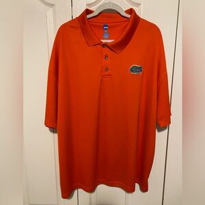 University of Florida NCAA Bright Orange Polo Shirt with Embroidered Gator Logo